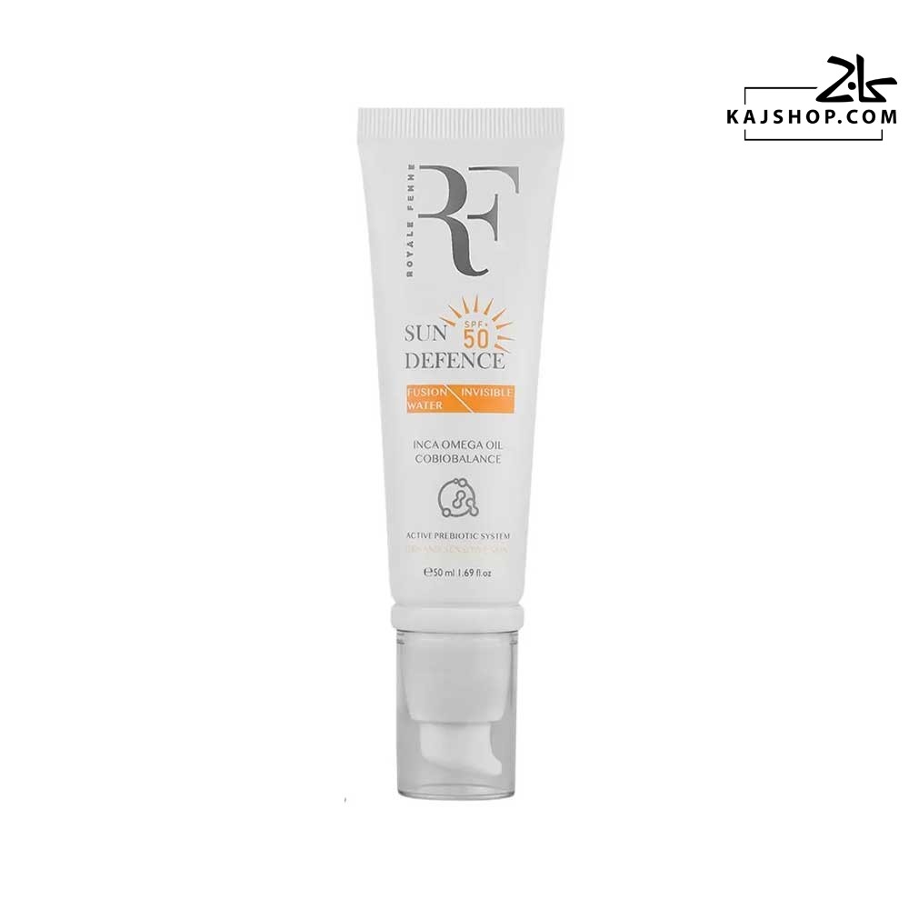 کرم ضد آفتاب بی رنگ فیوژن واتر آر اف SPF50  (پوست خشک و حساس)