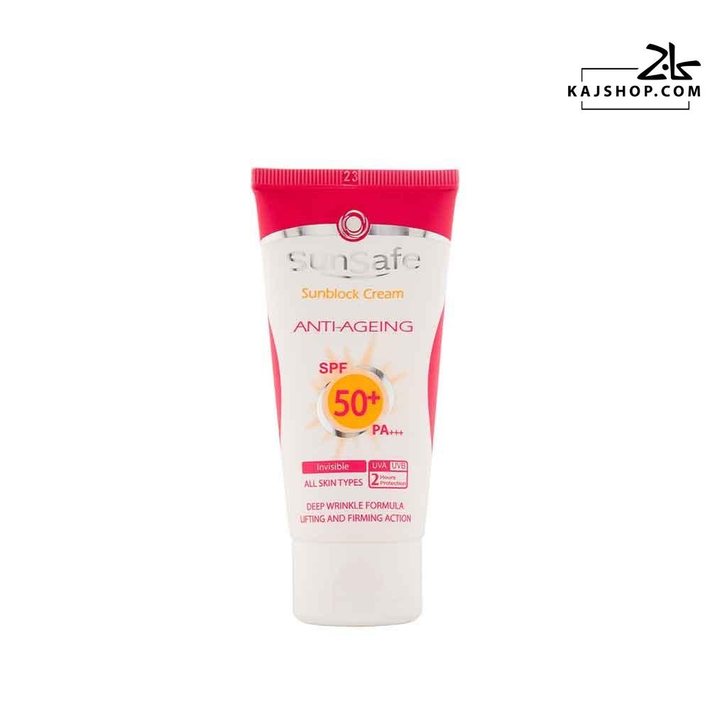 کرم ضد آفتاب بی رنگ ضد چروک سان سیف SPF50